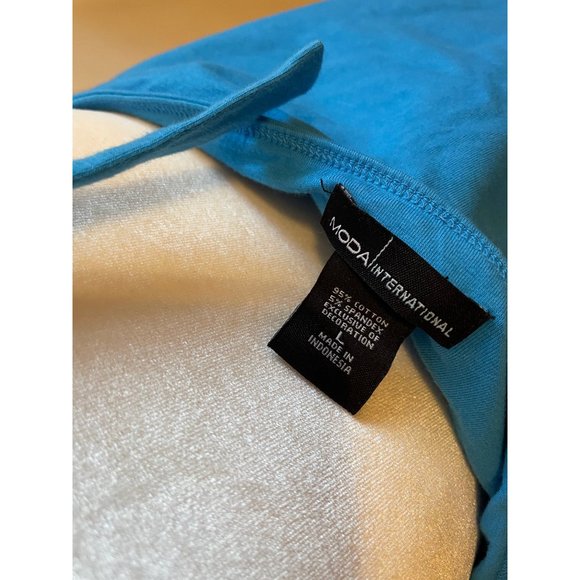 Vintage Moda International Halter Dress aqua Blue Large - Picture 5 of 5